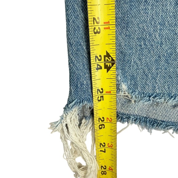 Madewell Womens Classic Straight Leg Jeans Size 28 Distressed Frayed Hem Denim - Picture 7 of 12
